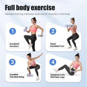 Adjustable 2-Set Dumbbell, 4 in 1 Hand Weights for Women