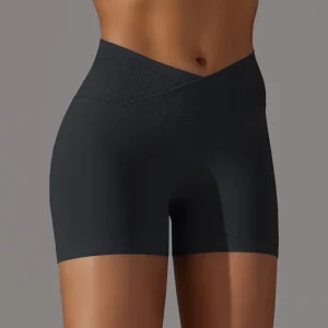 3 Pieces Women Solid Peach Hip Sports Short